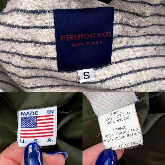 Pierrepont Hicks Jacket Unisex Track Parka Longline Cotton Nylon Black S EUC - Picture 6 of 9